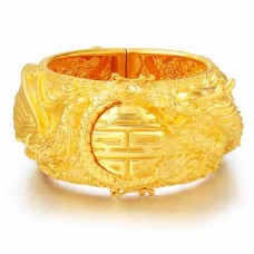 999.9足金立體龍鳳手鐲